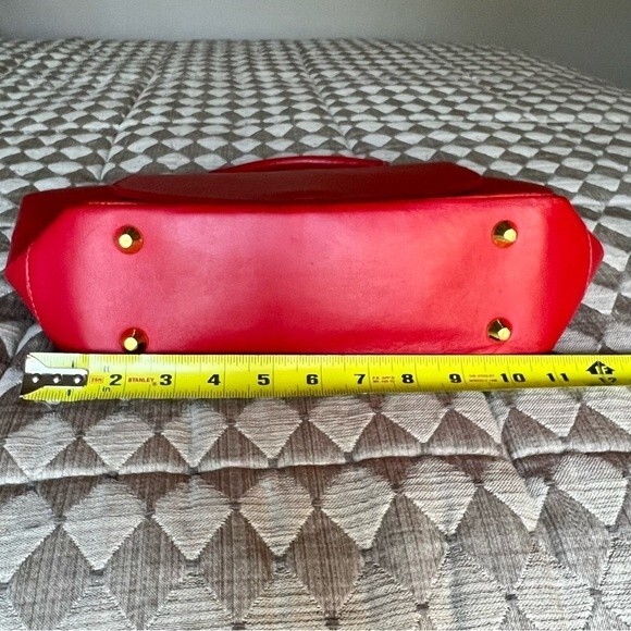Onna Ehrlich Red Leather Handbag Purse with Top Handle & Tassel Made in USA πΊπΈ - Picture 14 of 14